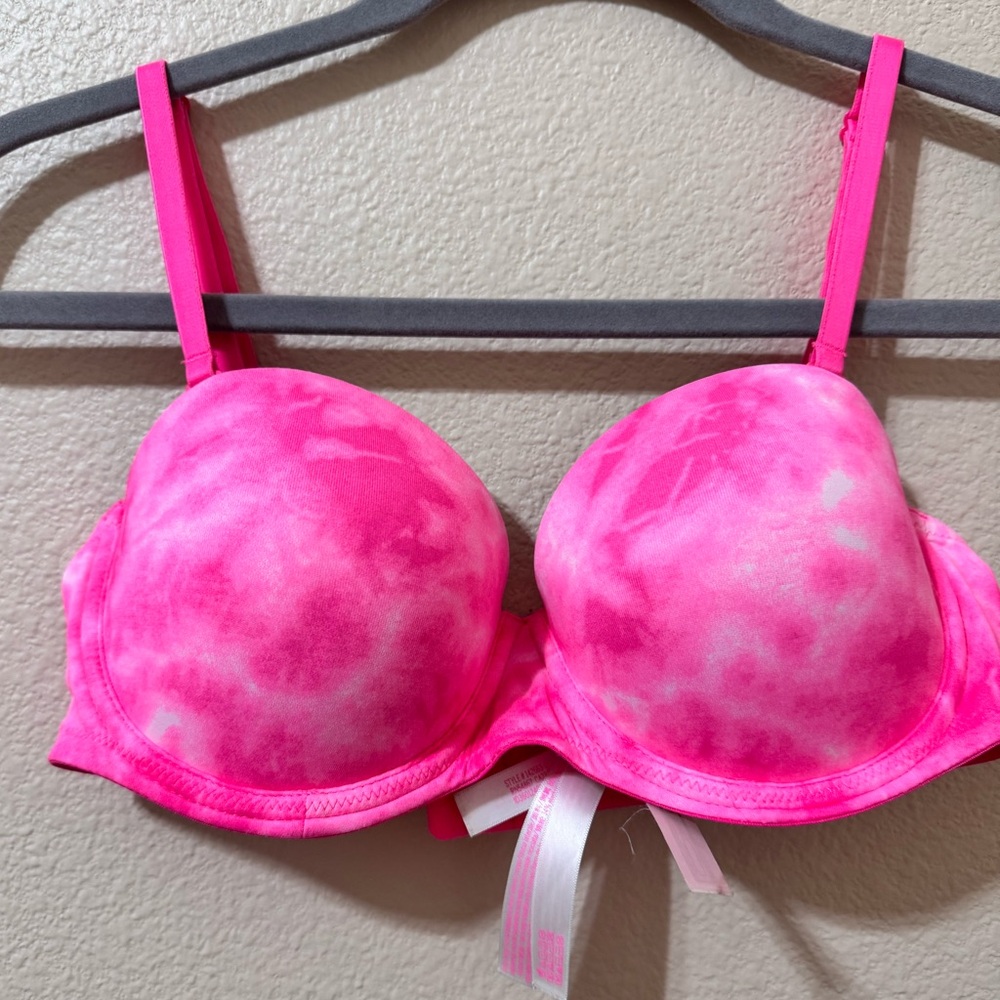 PINK by Victoria’s Secret Push Up Bra Tie Dye Pink Size 36B